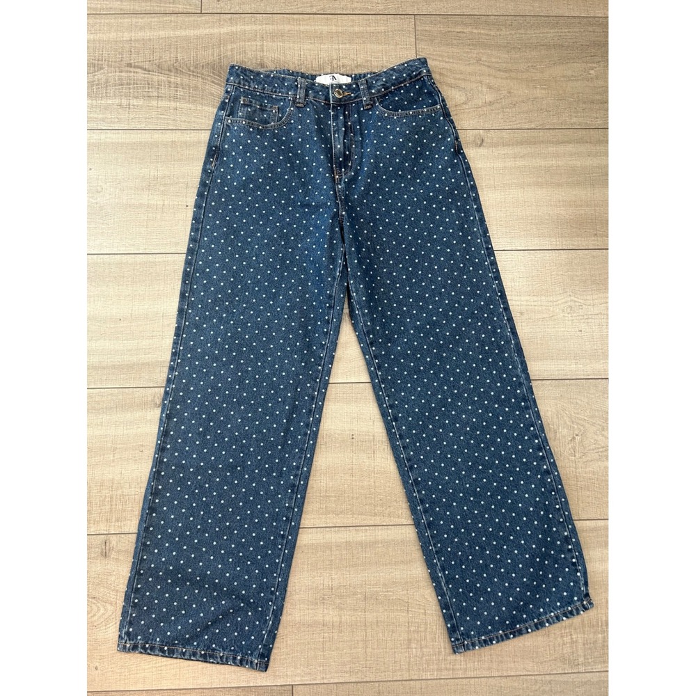 Polka‎ Dot Wide Leg Jeans Size 9/29